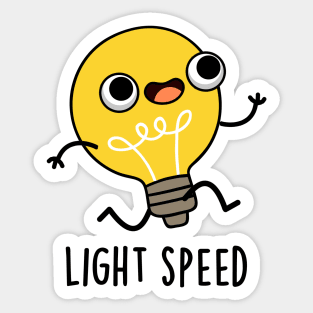 Light Speed Cute Running Bulb Pun Sticker